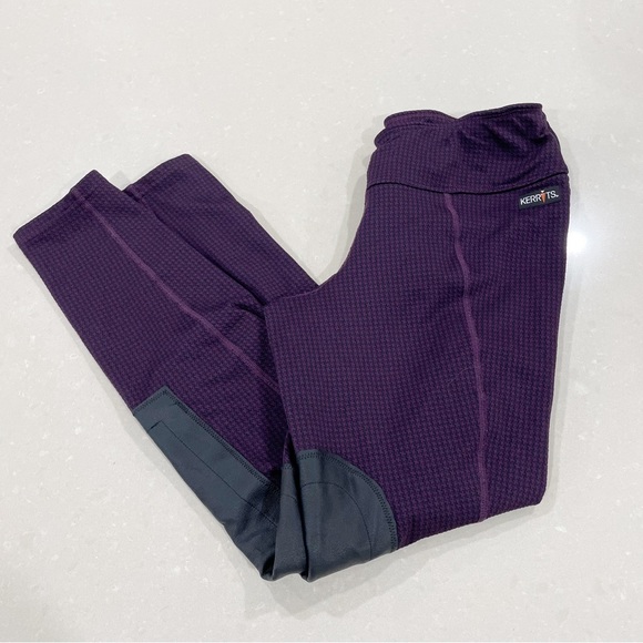 Kerrits Pants - Kerrits Equestrian Riding Tights Breeches Pants Knee Patch Purple Black Medium